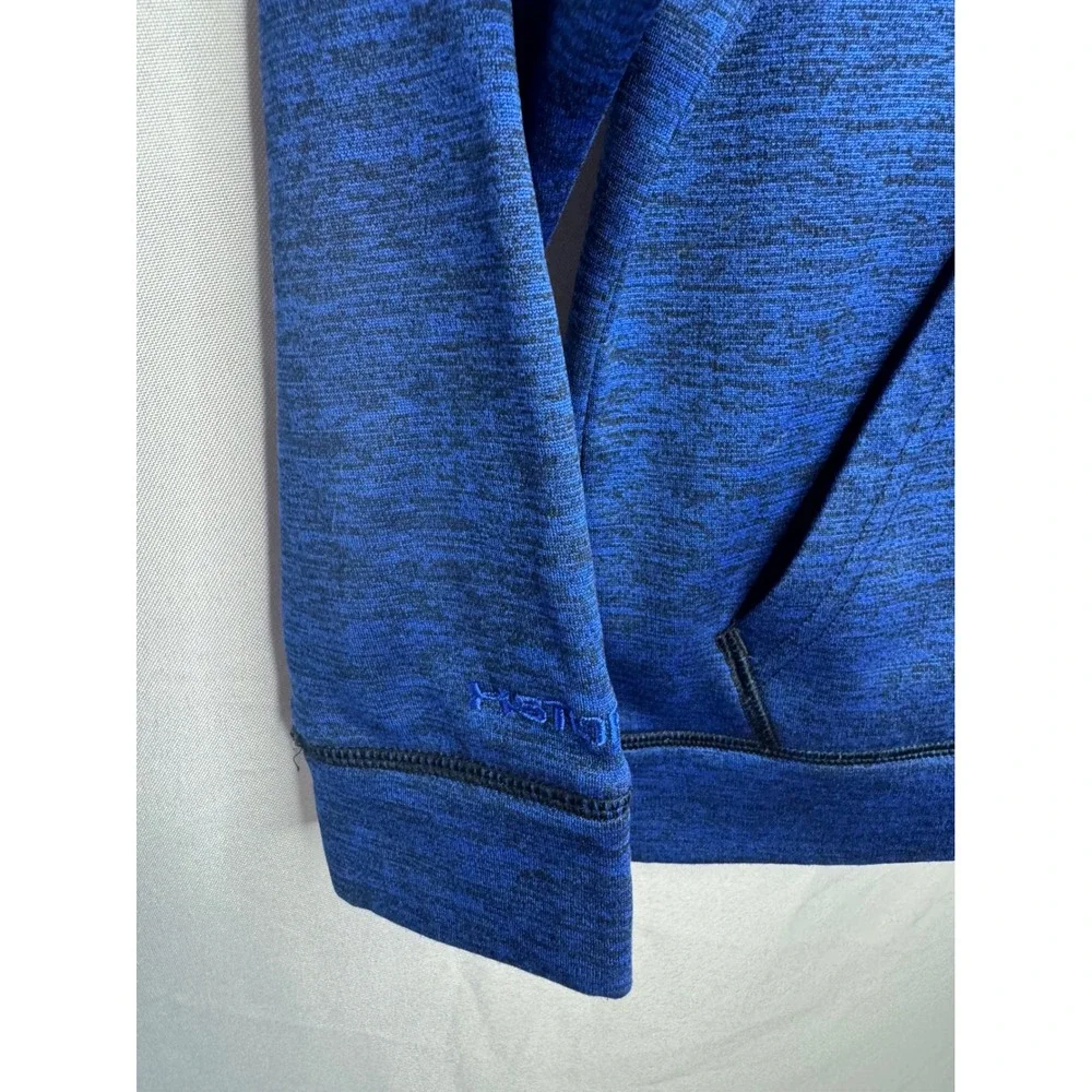 Under Armour Boys Blue Heather Orange Logo Pullover Hoodie Sweatshirt YXS